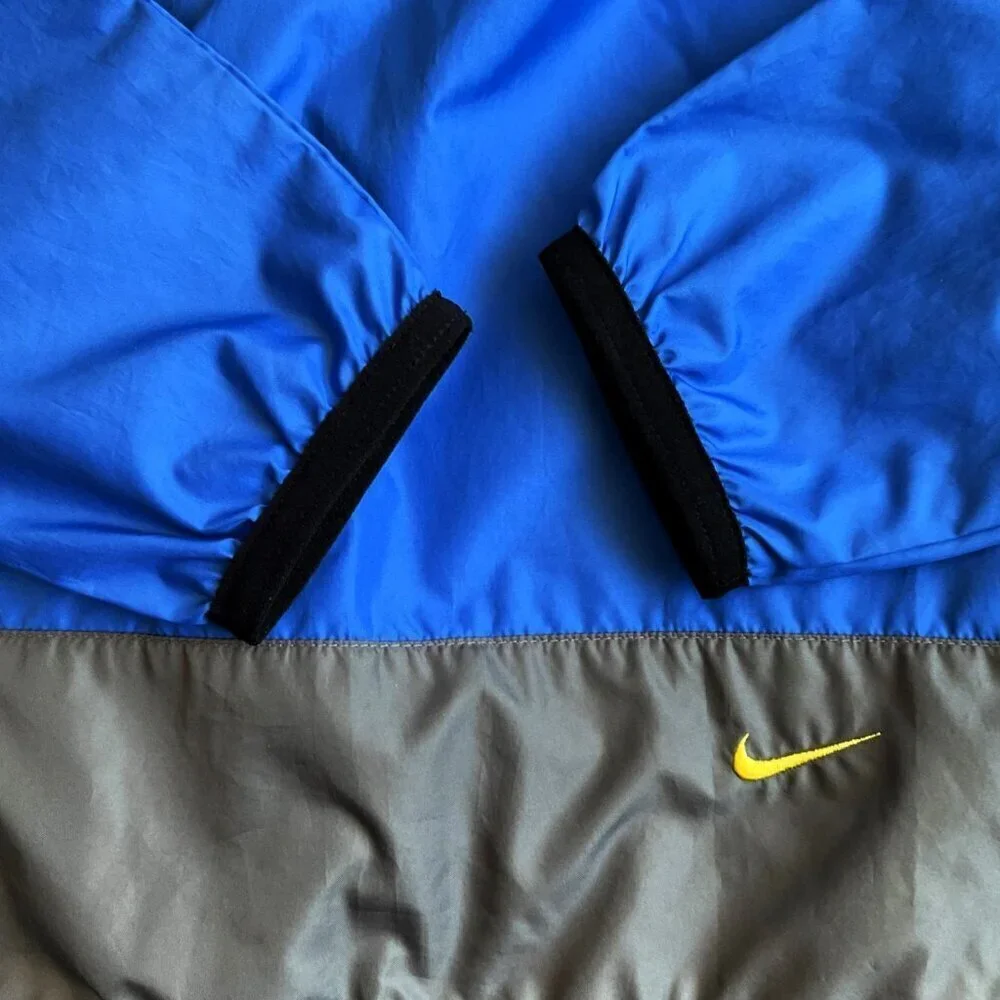 Vintage Nike Y2K 1/4 Zip Windbreaker Pullover Jacket Blue Grey Youth L 12-14